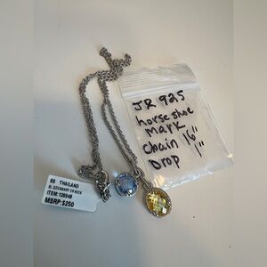 NWT JR/ JUDITH RIPKA STERLING SILVER NECKLACE, CHAIN 16" charms